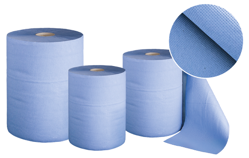 Putztuchrollen in der Farbe blau