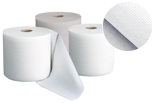 Putztuchrollen in der Farbe weiß