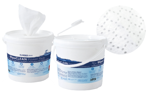 Professionelle Feuchttücher im Eimer