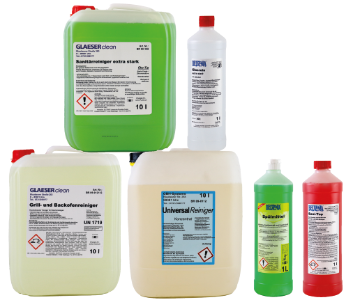 Verschiedene Flaschen und Kanister Cremeseife